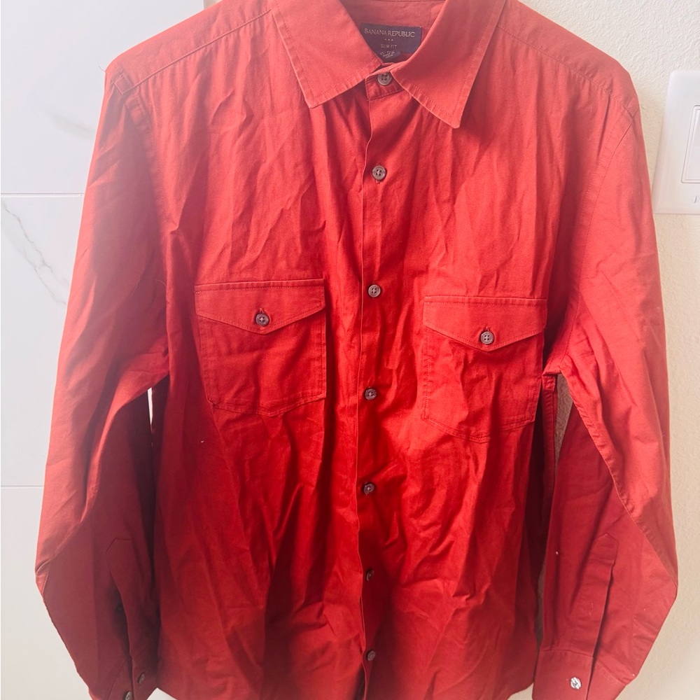 Banana Republic Men's Long Sleeve Shirt- Slim Fit